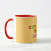 Mug Superhéros du travailleur social, texte coloré (Gauche)