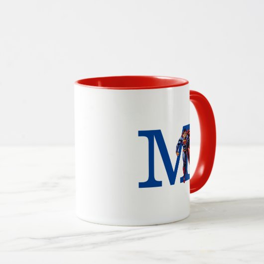Mug Superman 47 | Ajouter votre monogramme (Devant droit)