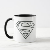 Mug Superman S-Shield | Logo Grunge Black Outline (Gauche)
