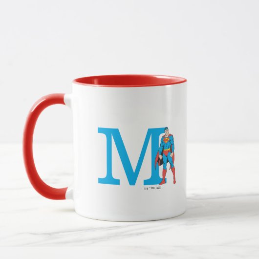 Mug Superman Standing | Ajouter votre monogramme (Gauche)