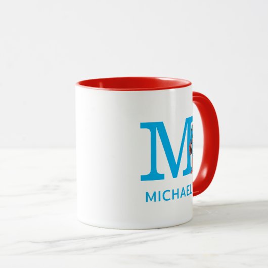 Mug Superman Standing | Ajouter votre monogramme et vo (Devant droit)