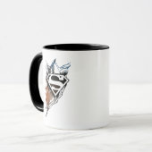 Mug Superman Stylisé | Logo bleu orange (Devant gauche)