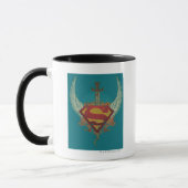 Mug Superman Stylisé | Logo de l'Arrière - plan Turquo (Gauche)