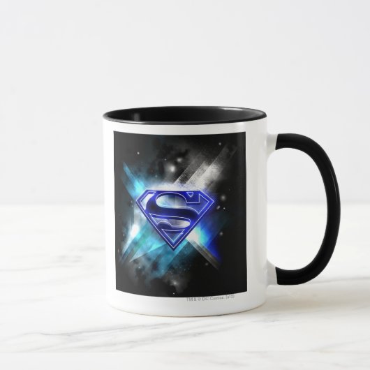 Mug Superman Stylisé | Logo en cristal bleu blanc (Droite)
