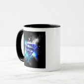 Mug Superman Stylisé | Logo en cristal bleu blanc (Devant gauche)