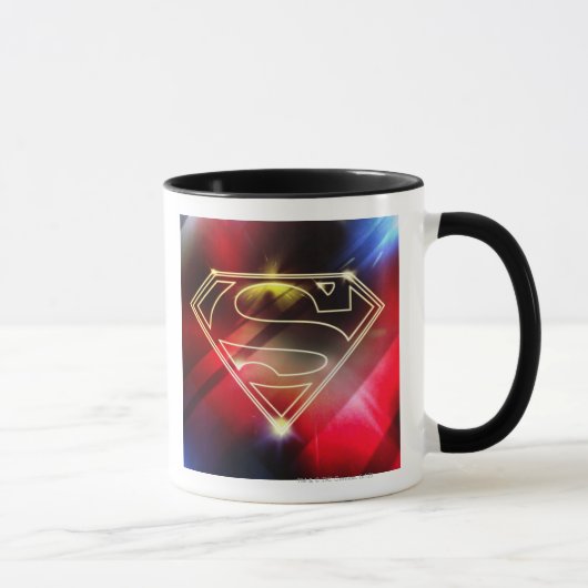 Mug Superman Stylisé | Logo en plan jaune brillant (Droite)