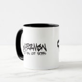 Mug Superman Stylisé | Logo Graffiti Lettres Noires (Devant gauche)