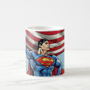 Mug Superman tenant le drapeau américain
