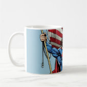 Mug Superman tenant le drapeau américain (Gauche)