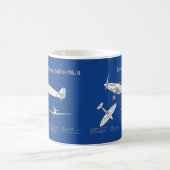 Mug Supermarine Spitfire - Plan d'avion ABD (Centre)