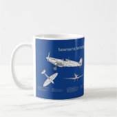 Mug Supermarine Spitfire - Plan d'avion ABD (Gauche)