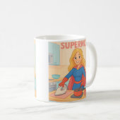 Mug Supermom Cartoon Art - Drôle Mère Cadeau (Devant droit)