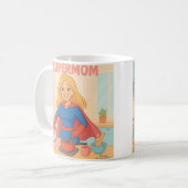 Mug Supermom Cartoon Art - Drôle Mère Cadeau (Devant gauche)