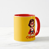 Mug Supermom – Cute Mother Superhero Design (Devant droit)