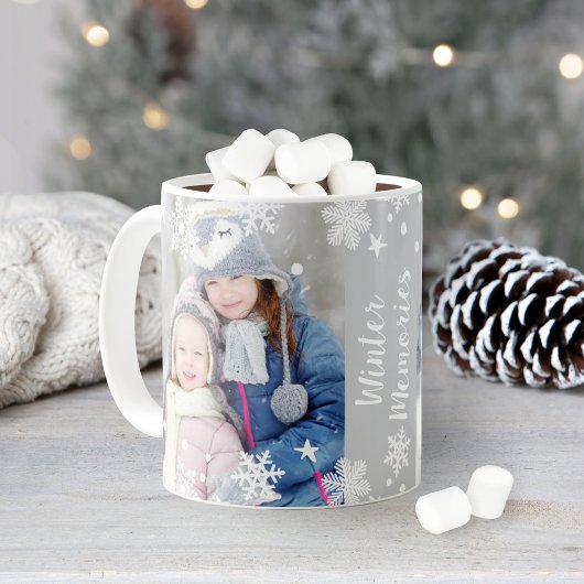Mug Superposition de photo de flocon de neige de souve