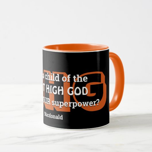 Mug Superpower LA PLUS HAUTE DIEU Personnalisé Black O (Devant droit)