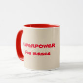 Mug Superpuissance pour les infirmières (Devant gauche)