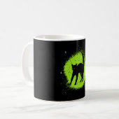Mug Superstition du chat noir d'Halloween chats peureu (Devant gauche)