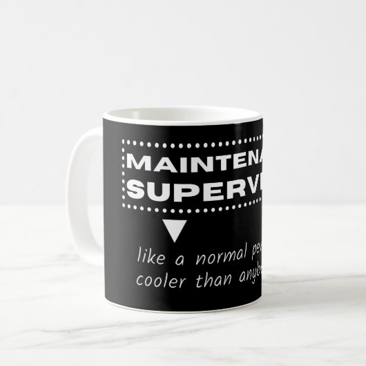Mug Superviseur de maintenance, citations de tâches am (Devant gauche)