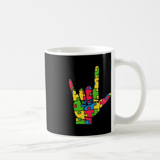 Mug Support Autism Love Sign Language (Droite)