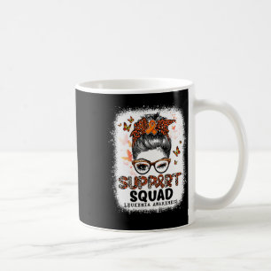 Mug Support Squad Messy Bun Butterfly Orange Ribbon Le