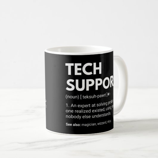 Mug Support technique Définition de travail amusant (Devant droit)