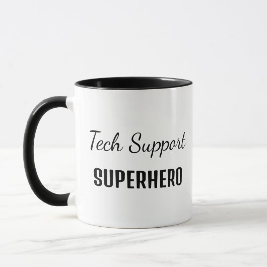 Mug Support technique Superhero Humour d'ordinateur Mo (Gauche)