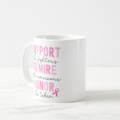 Mug Support The Fighters Breast Cancer Pink Ribbon (Devant gauche)