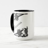 Mug - Supports d'angle et nom en noir (Devant gauche)