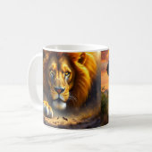 Mug sur la faune du lion et de l'éléphant d'Afriqu (Devant gauche)