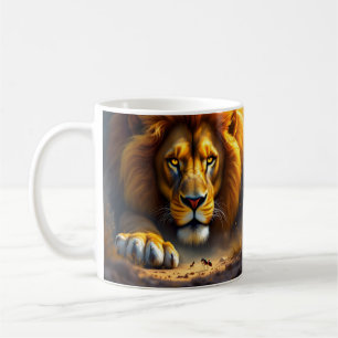 Mug sur la faune du lion et de l'éléphant d'Afriqu