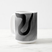 Mug Sur la grille : gris Abstrait, noir et blanc (Devant gauche)