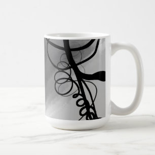 Mug Sur la grille : gris Abstrait, noir et blanc