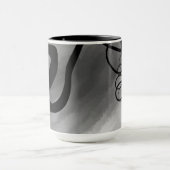 Mug Sur la grille : gris Abstrait, noir et blanc (Centre)