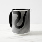 Mug Sur la grille : gris Abstrait, noir et blanc (Devant gauche)