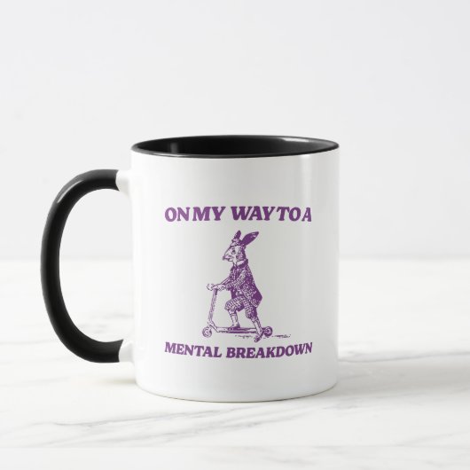 Mug Sur le chemin d'une dépression nerveuse lapin (Gauche)