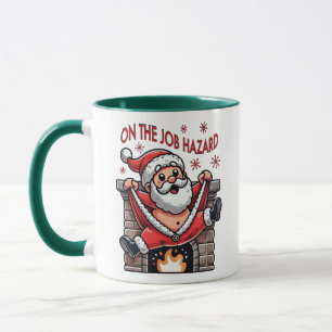 Mug Sur le danger du travail Père Noël en feu