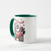 Mug Sur le danger du travail Père Noël en feu (Devant gauche)