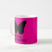Mug Sur Social Hashtag Butterfly [Bold Pink remix] (Devant gauche)