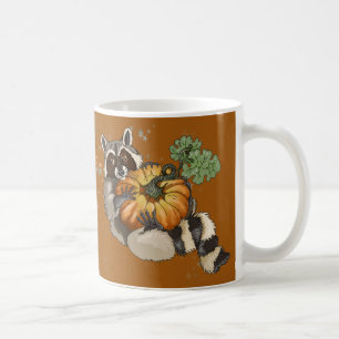 Mug Sur un Roll Raccoon Citrouille Automne