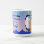 Mug Surboard Ocean Waves Blue Motivational Quote (Centre)