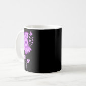 Mug Surdose de tournesol violet de papillon (Devant gauche)