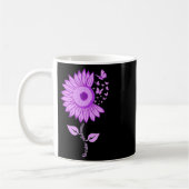 Mug Surdose de tournesol violet de papillon (Gauche)