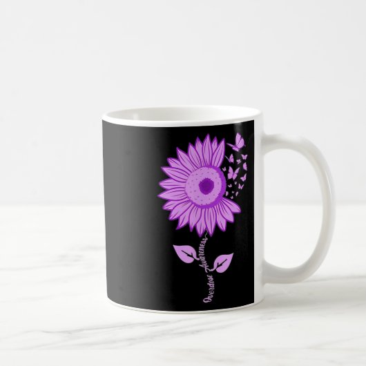 Mug Surdose de tournesol violet de papillon (Droite)