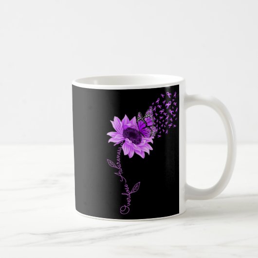 Mug Surdose de tournesol violet de papillon (Droite)