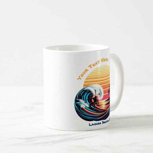 Mug Surf au coucher du soleil (Devant droit)