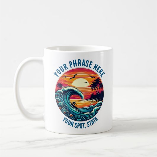 Mug Surf au Sunset Retro Style (Gauche)