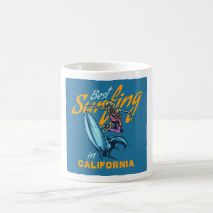Mug Surf de squelette vintage en Californie