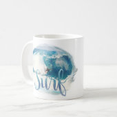 Mug Surf de style de pinceau vintage (Devant gauche)