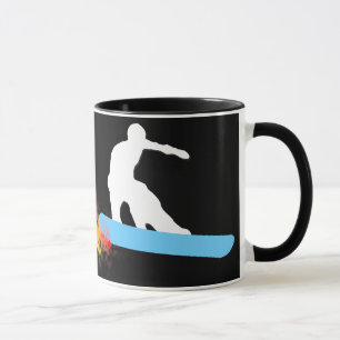 Mug surf des neiges. arc-en-ciel